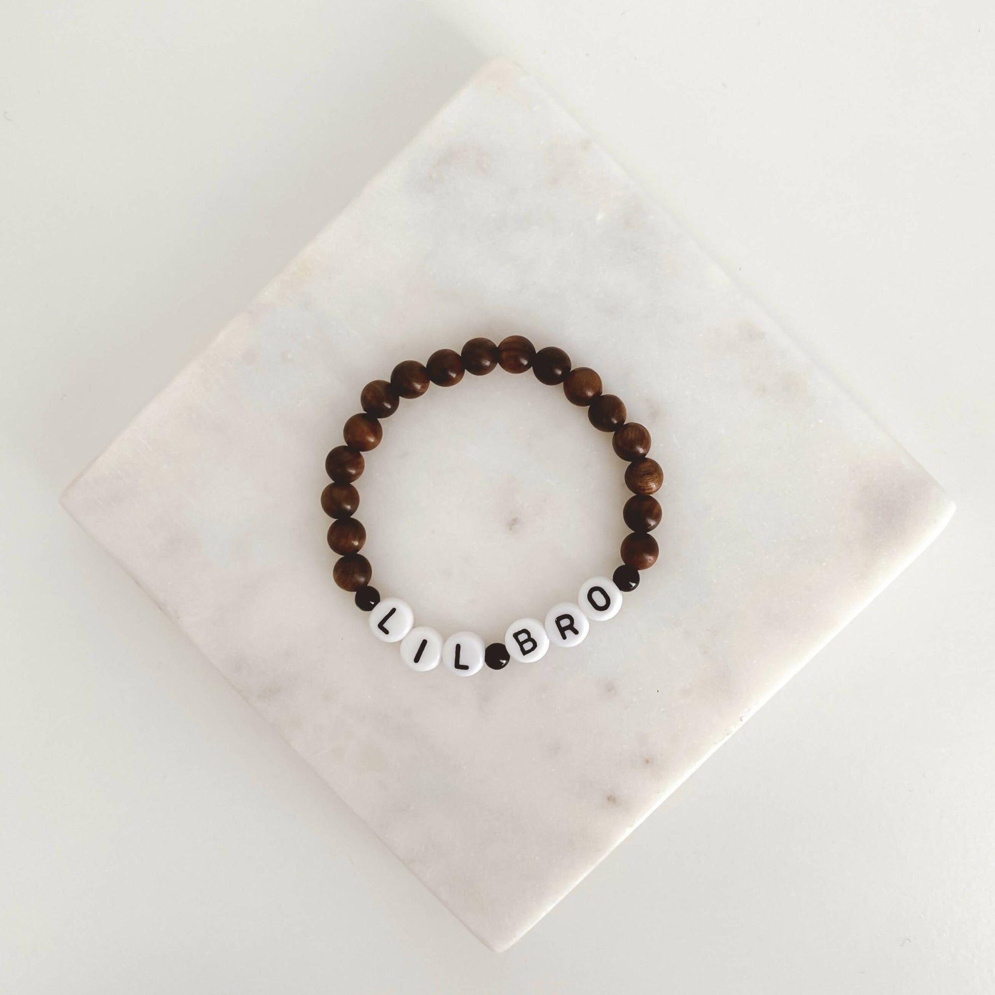 White Lotus Gems | Wooden Bead Kid Bracelet Big and Lil Bro