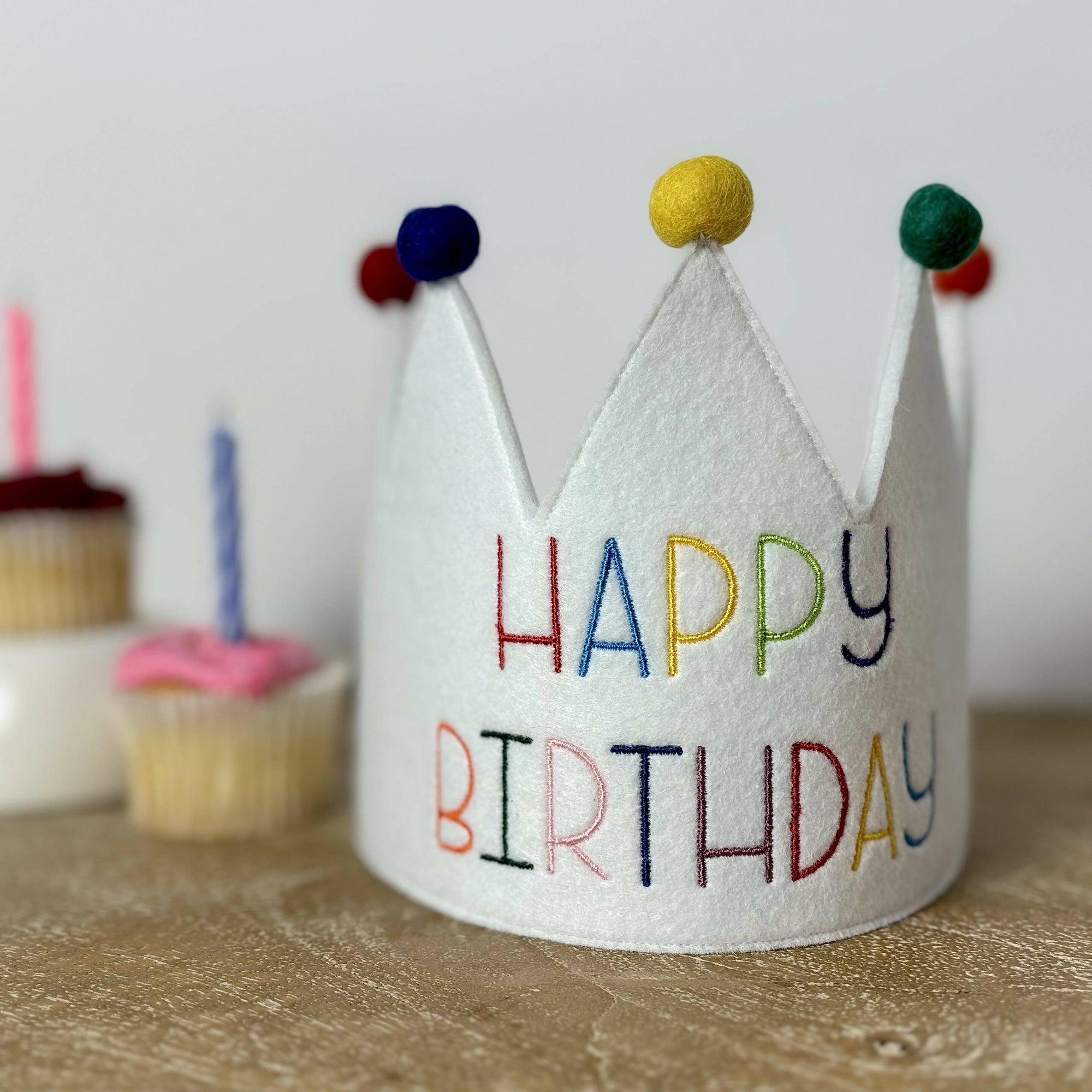 Little Sprout By Sarah |Rainbow Coloured Happy Birthday Crown