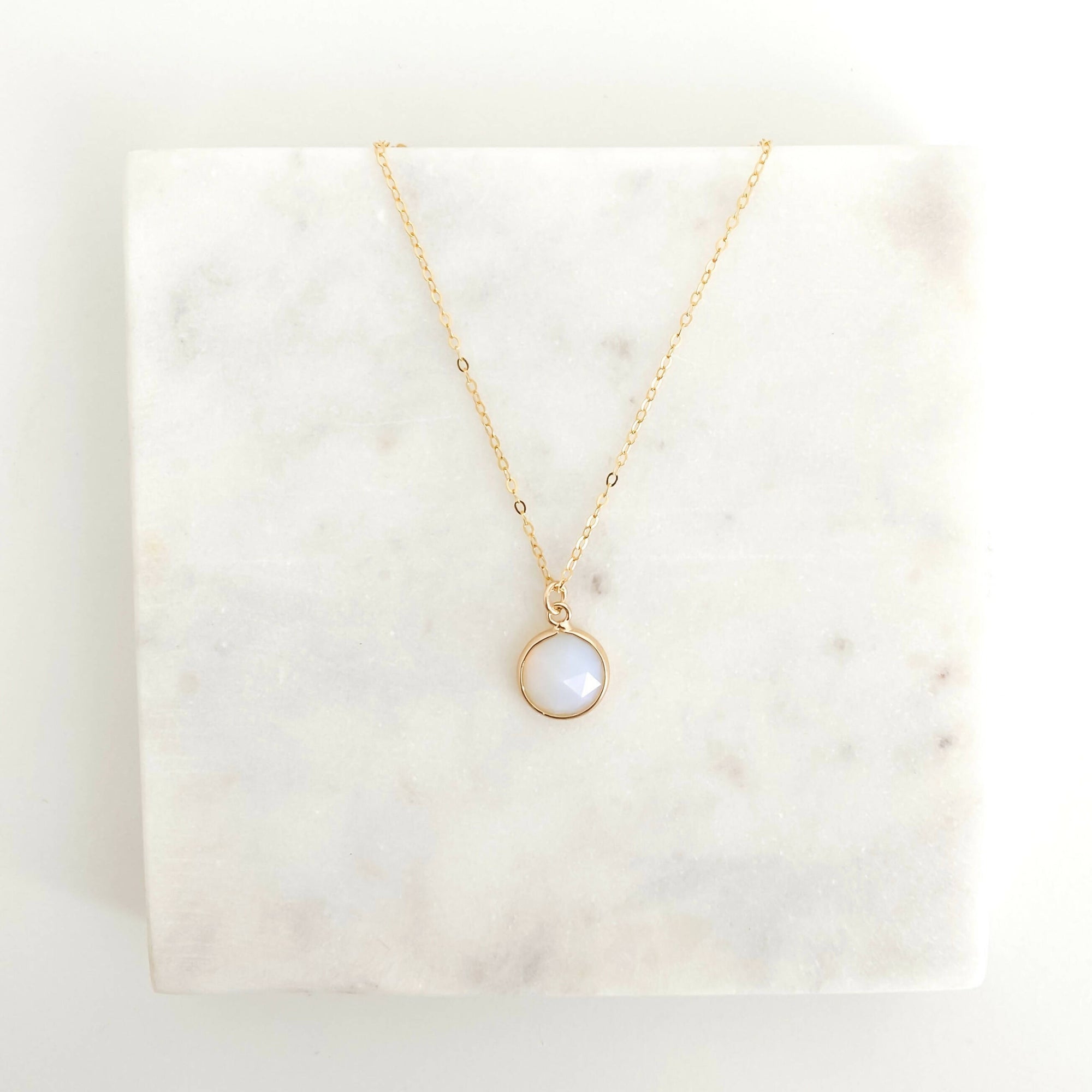 White Lotus Gems | Mini round 14kt Gold Filled Necklace