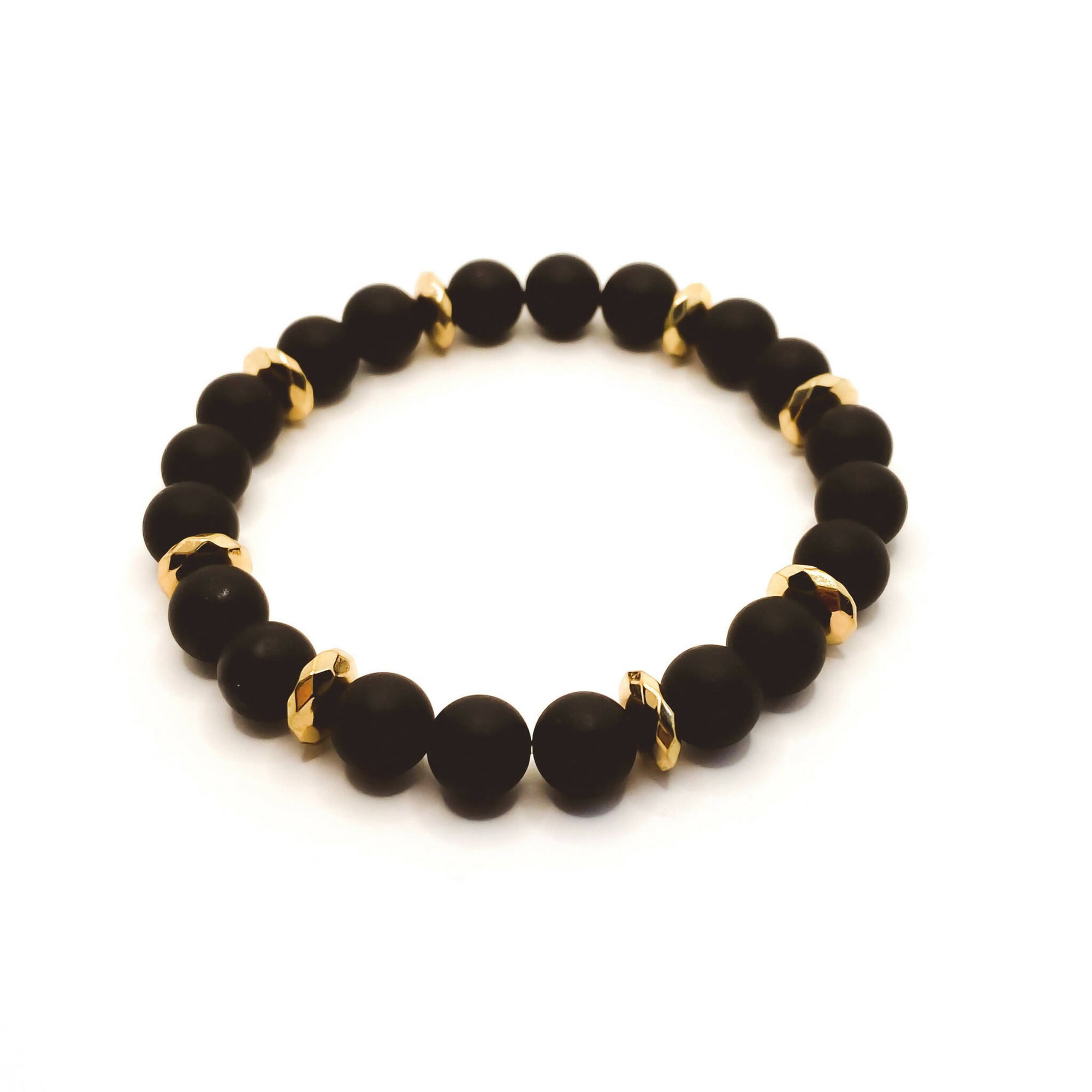 White Lotus Gems | 8mm Gemstone Bracelet Black Onyx (matte)